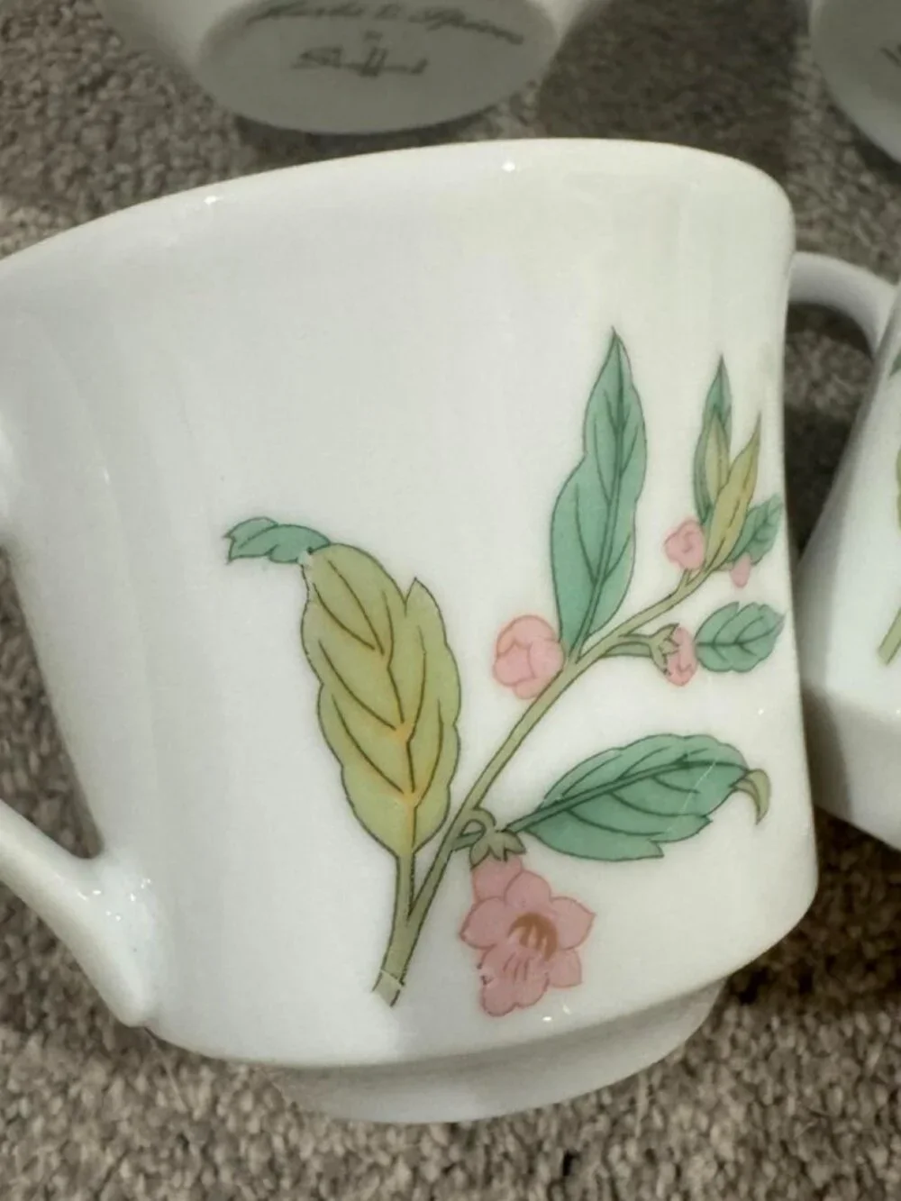 🌸VTG 70’s Shafford Floral Wildflower Cottagecore Set of 4 Ceramic Teacups